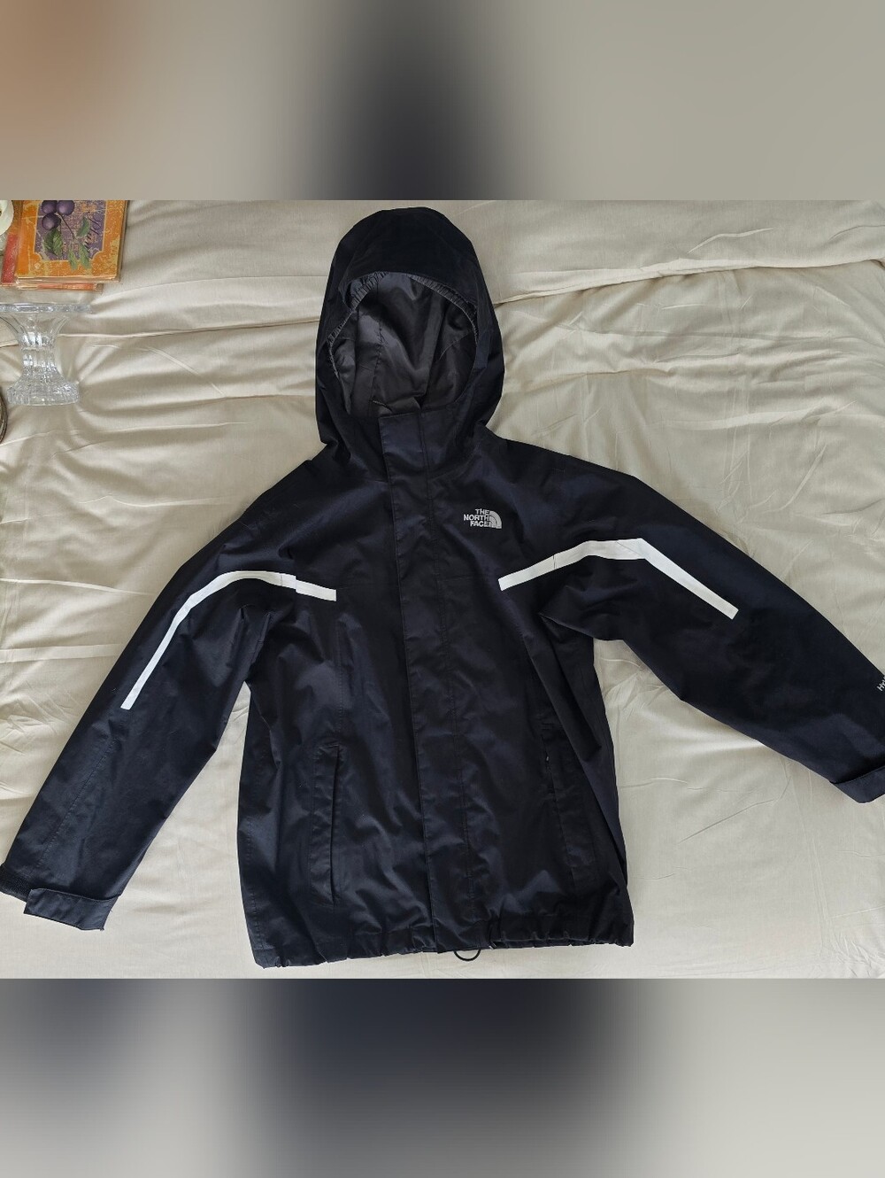 North Face Boys M 10/12 Nimbo Triclimate Waterproof Shell Ski Jacket Black EUC